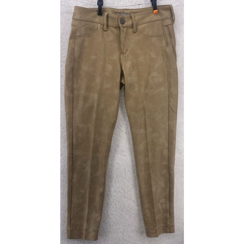 GRAY Saks Fifth Avenue Faux Leather Textured Skinny Pants Womens Size 27 Tan